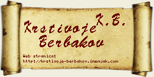 Krstivoje Berbakov vizit kartica
